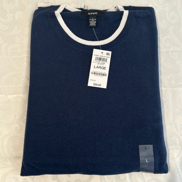 COPY - Alfani Lightweight Sweater W/ Contrast Edge - Picture 3 of 11